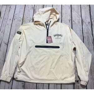 Baseball Lifestyle 101 Heritage Premium Windbreaker Ecru Adult Small NEW